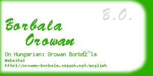 borbala orowan business card